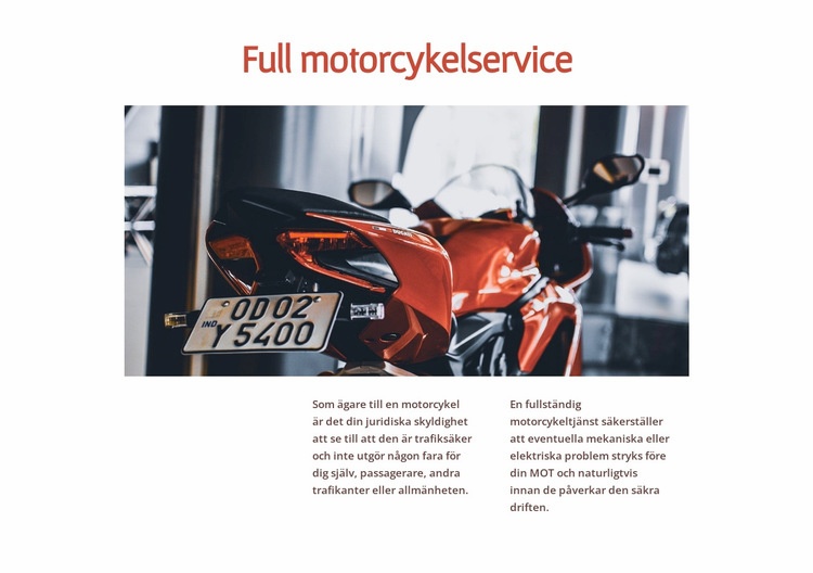 Motorcykeltjänster Webbplats mall