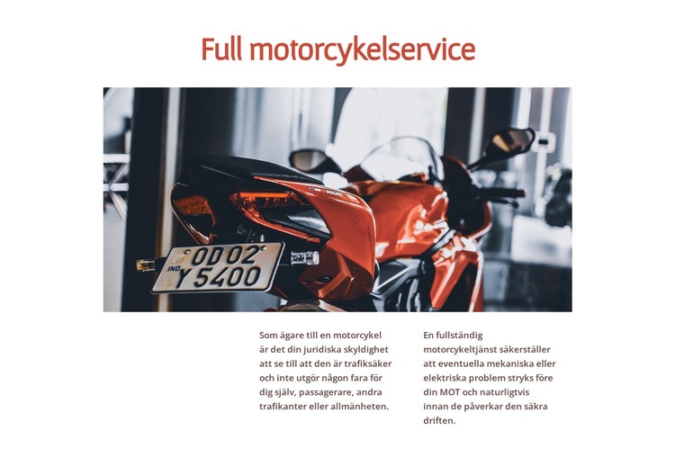 Motorcykeltjänster WordPress -tema