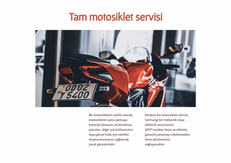 Motosiklet hizmetleri Açılış sayfası