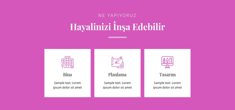 Hayalini inşa edebilir HTML Şablonu