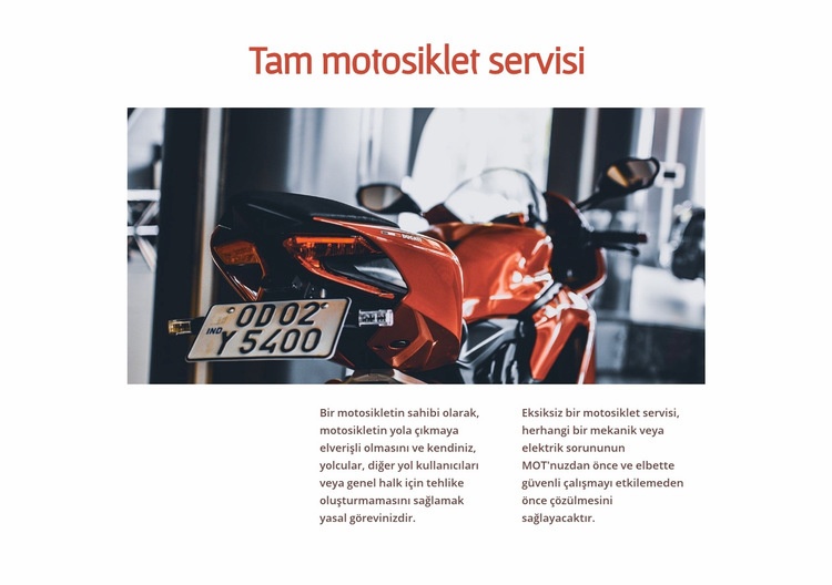Motosiklet hizmetleri Html Web Sitesi Oluşturucu