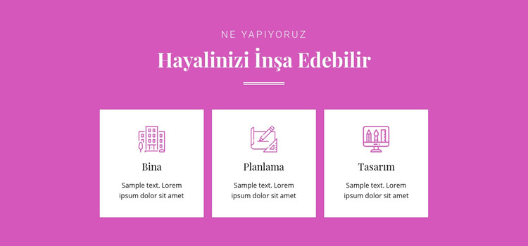 Hayalini inşa edebilir Web Sitesi Şablonu