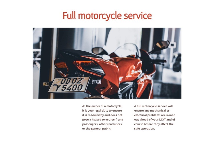 Motorcycle services Webflow Template Alternative