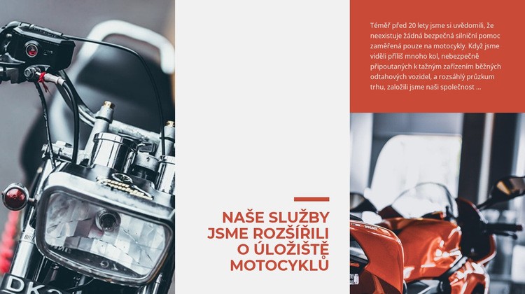 Služby Úložiště motocyklů Šablona webové stránky