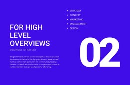 Page HTML For For High Level Overviews