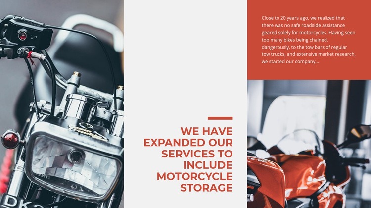 Services Motorcycle Storage Elementor Template Alternative