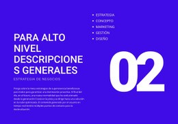 Para Descripciones Generales De Alto Nivel - Creador De Sitios Web