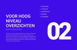 Pagina-HTML Voor Voor Overzichten Op Hoog Niveau