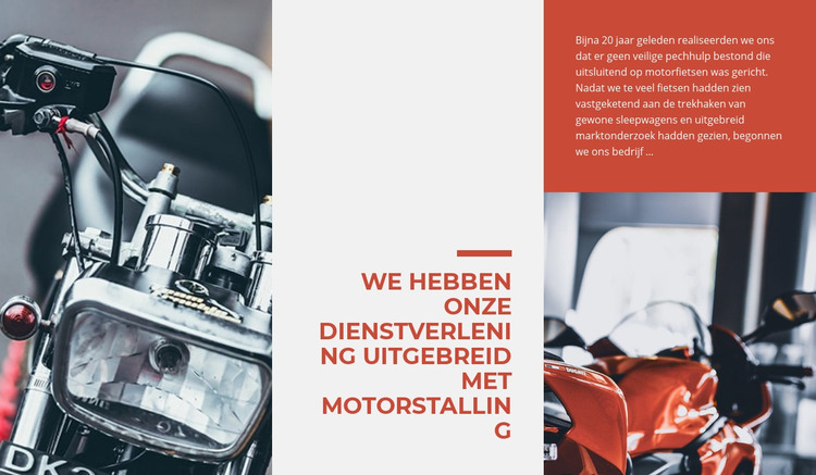 Diensten Motoropslag HTML-sjabloon