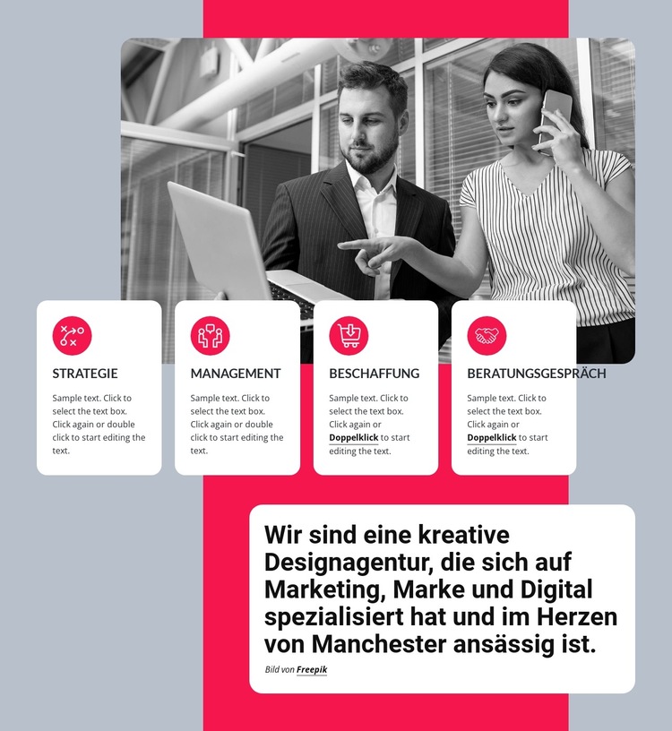 Marketing, Branding und Digital Website-Vorlage