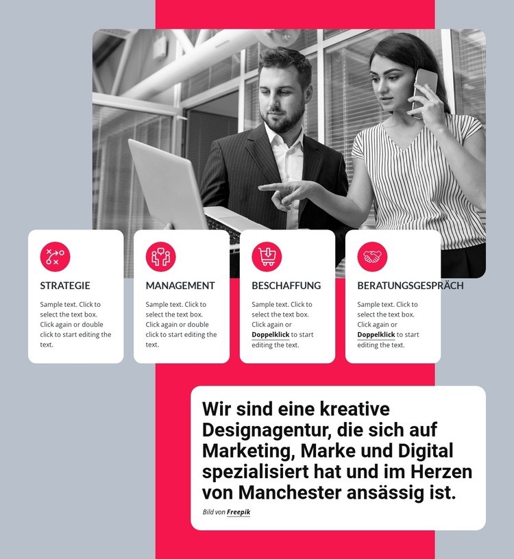 Marketing, Branding und Digital Landing Page