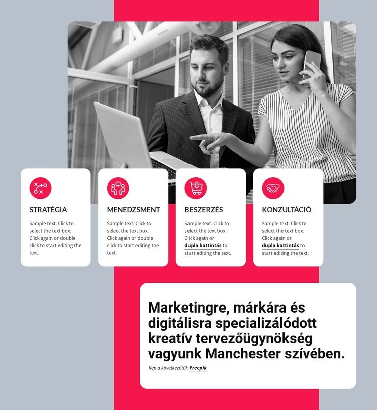 Marketing, márkaépítés és digitális Weboldal sablon