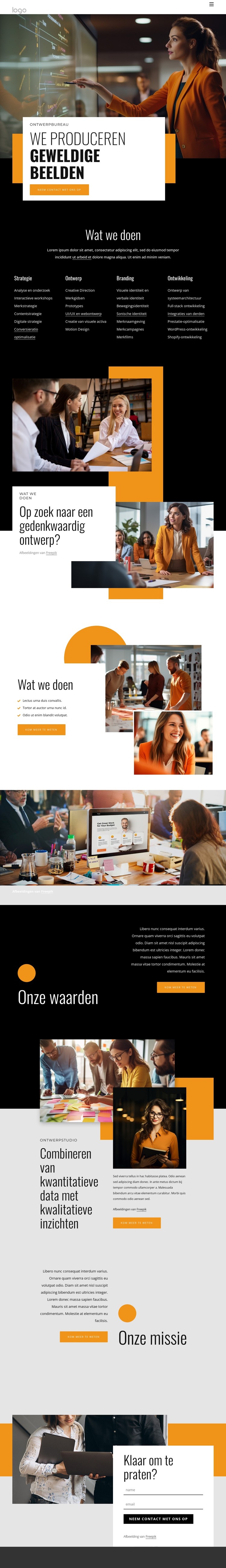 We produceren geweldige visuals CSS-sjabloon