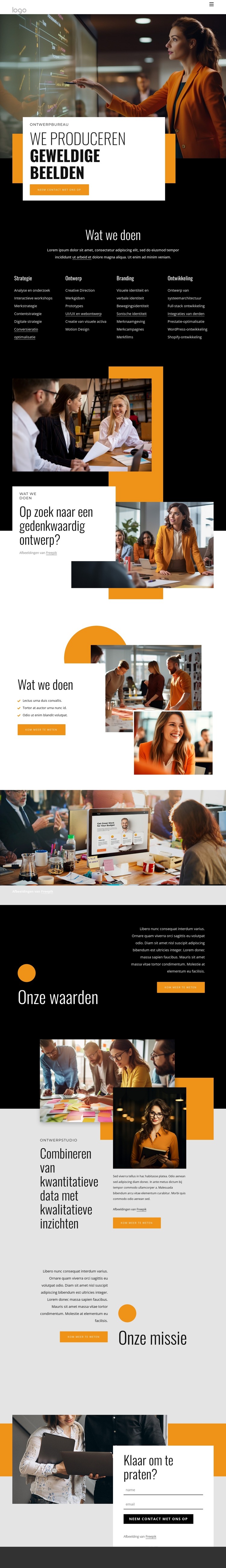 We produceren geweldige visuals HTML-sjabloon