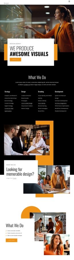We produce awesome visuals - Web Page Design by Nicepage