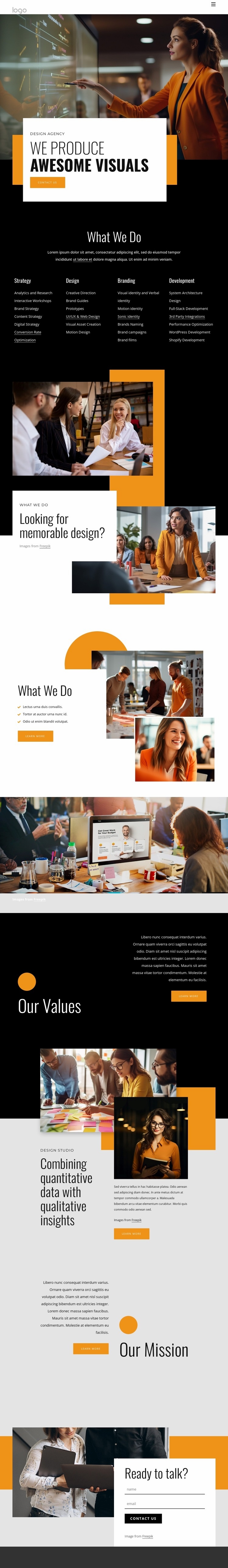 We produce awesome visuals Wix Template Alternative