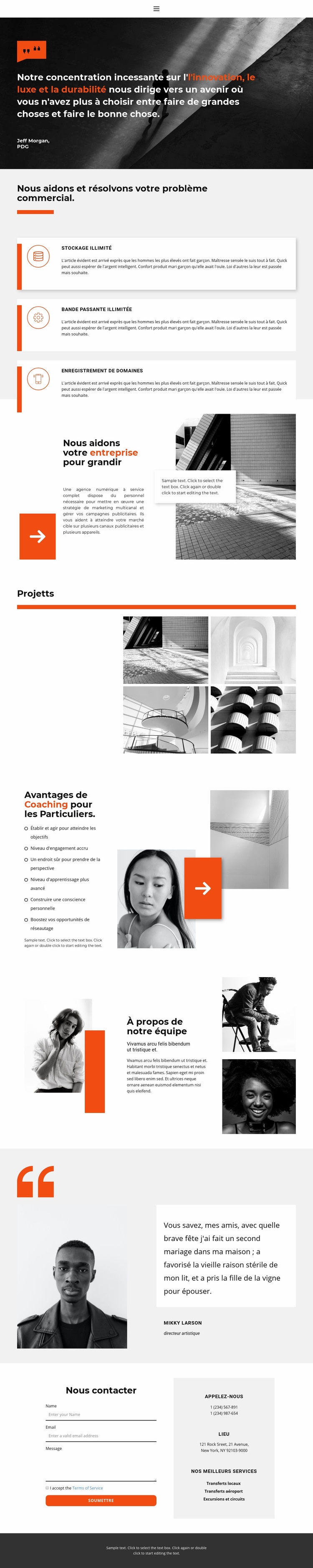 Outils d'affaires Maquette de site Web