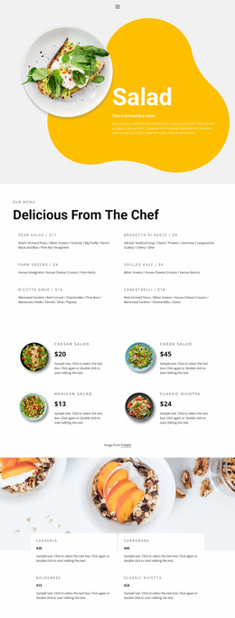 Css Template For Healthy Organic Food