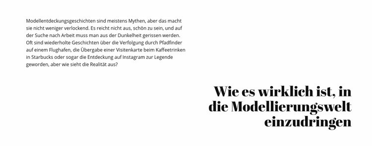 Text und Überschrift Landing Page