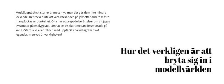 Text och rubrik Hemsidedesign