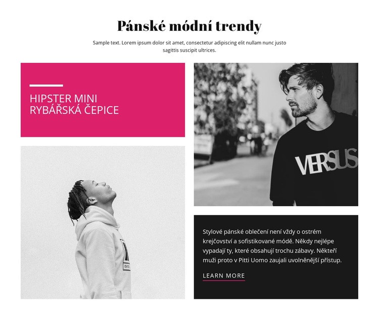 Pánské módní trendy Šablona CSS