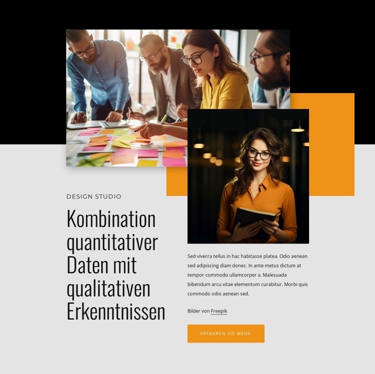 Kombination quantitativer Daten mit qualitativen Erkenntnissen Vorlage