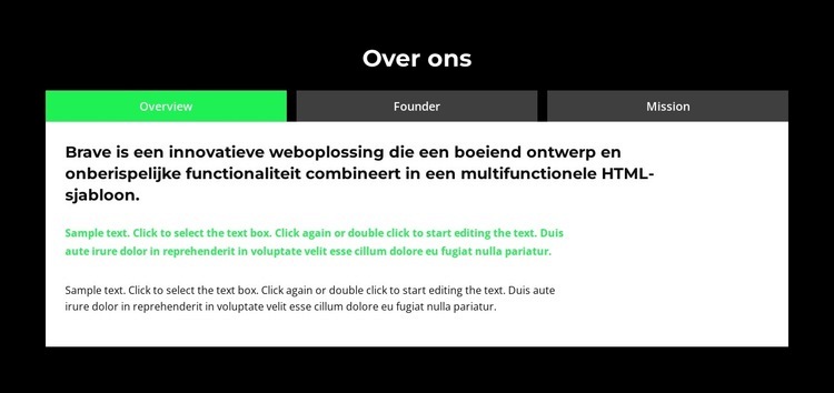 Leidde de afdeling Sjabloon voor één pagina