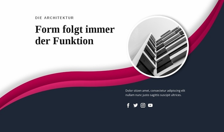 Form folgt immer der Funktion Eine Seitenvorlage