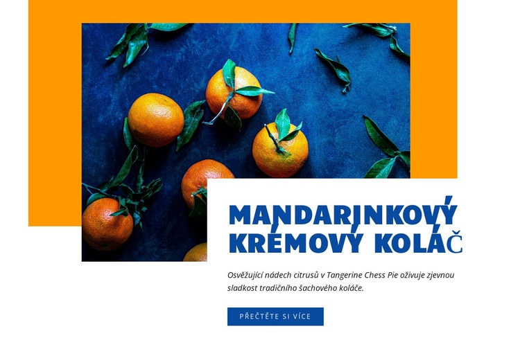 Mandarinkový krémový koláč Šablona webové stránky