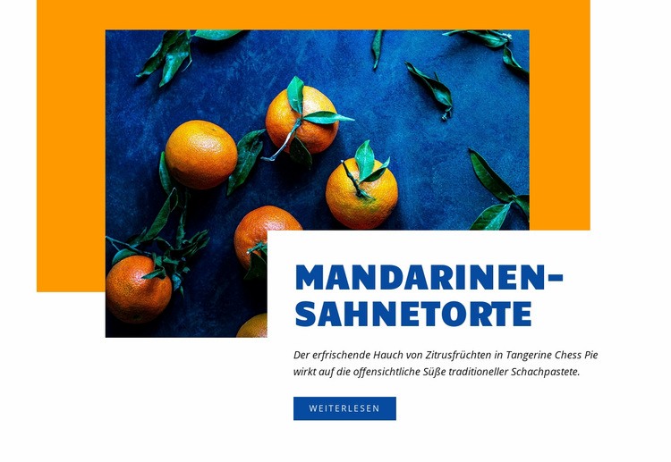 Mandarinencremetorte Eine Seitenvorlage