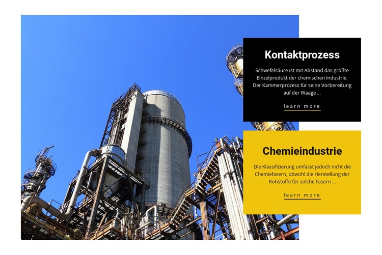 Chemieindustrie Eine Seitenvorlage