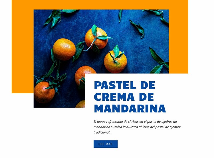 Pastel de crema de mandarina Maqueta de sitio web