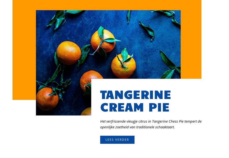 Tangerine cream pie Website mockup