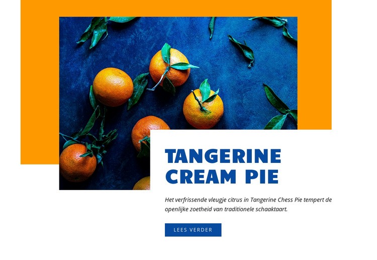 Tangerine cream pie Website sjabloon