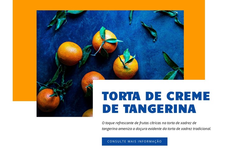 Torta de creme de tangerina Maquete do site