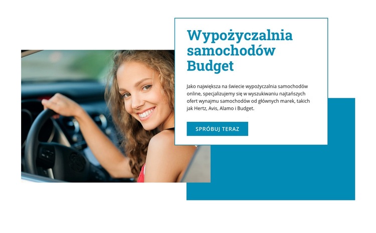 Wypożyczalnia samochodów Budget Makieta strony internetowej