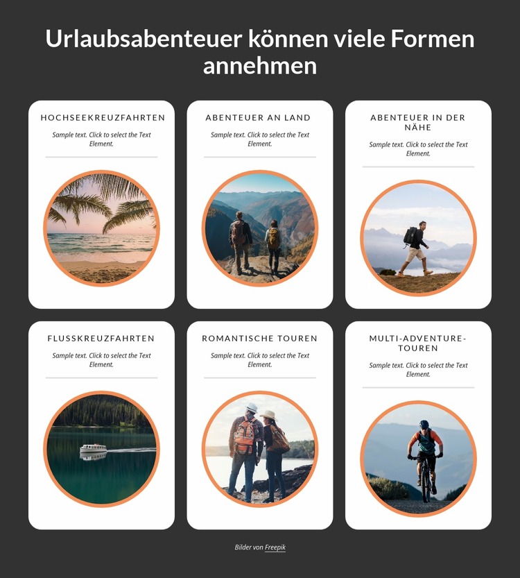 Urlaubsabenteuer können viele Formen annehmen Joomla Vorlage