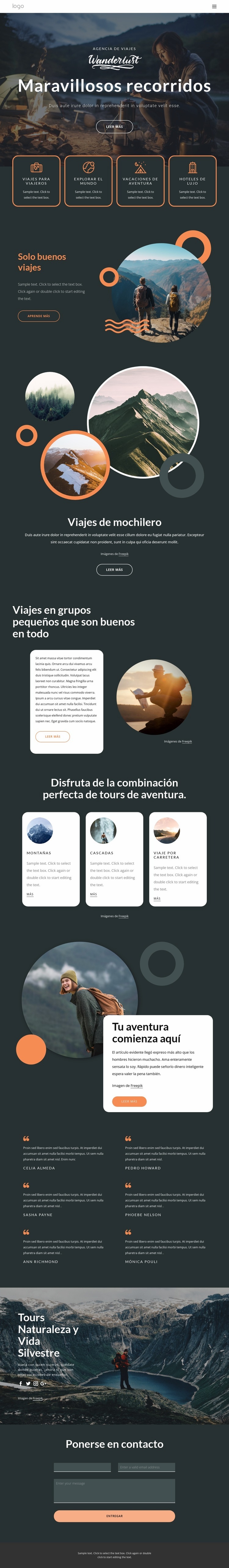 Buena agencia de viajes para trabajar Creador de sitios web HTML