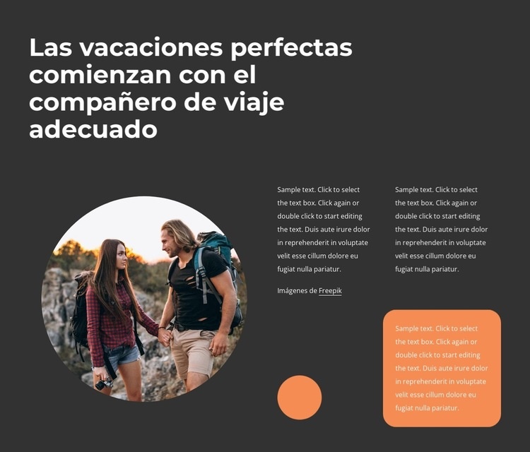 Las vacaciones perfectas Creador de sitios web HTML