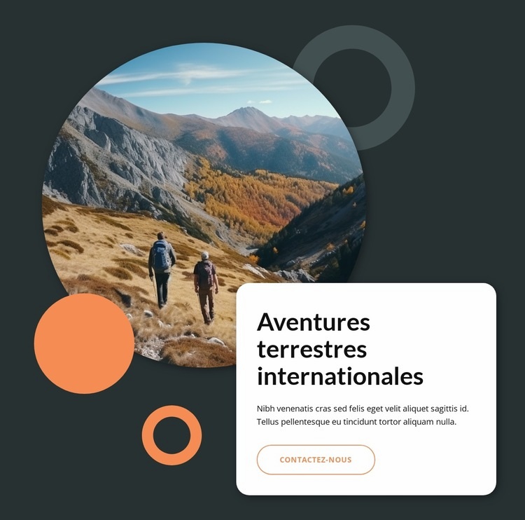 Aventures terrestres internationales Page de destination