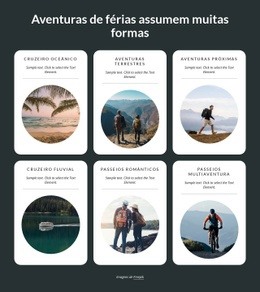 As Aventuras De Férias Assumem Muitas Formas - Website Creator HTML