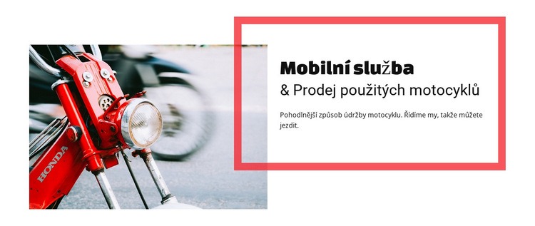 Mobilní servis Prodej motocyklů Šablona webové stránky