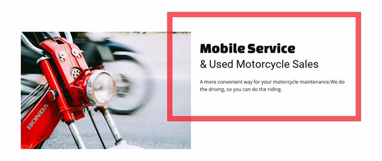 Mobile Service Motorcycle Sales Elementor Template Alternative