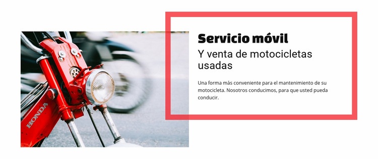 Ventas de motocicletas de servicio móvil Diseño de páginas web