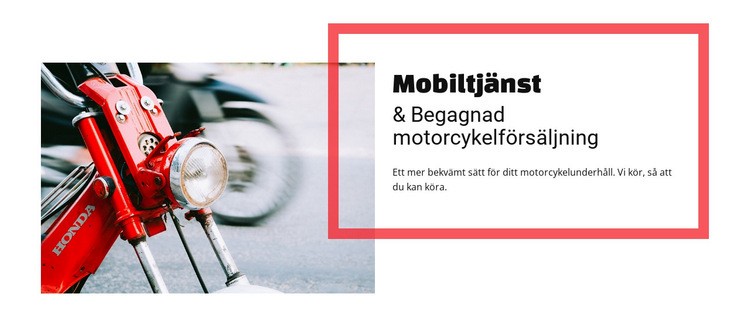 Mobil service Motorcykelförsäljning Webbplats mall