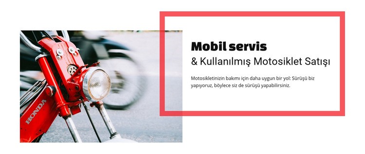 Mobil Servis Motosiklet Satışı Bir Sayfa Şablonu