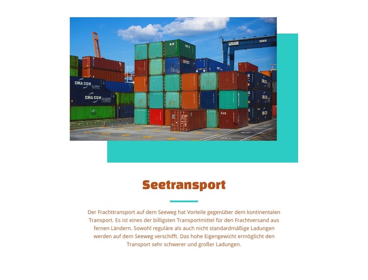 Seetransportdienste CSS-Vorlage