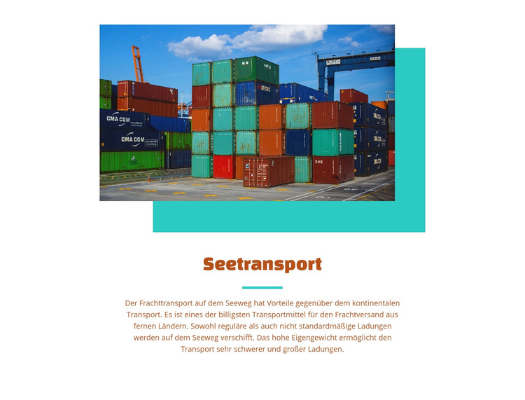 Seetransportdienste HTML-Vorlage