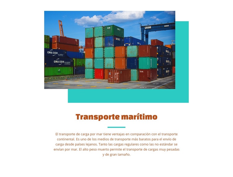 Servicios de transporte marítimo Maqueta de sitio web