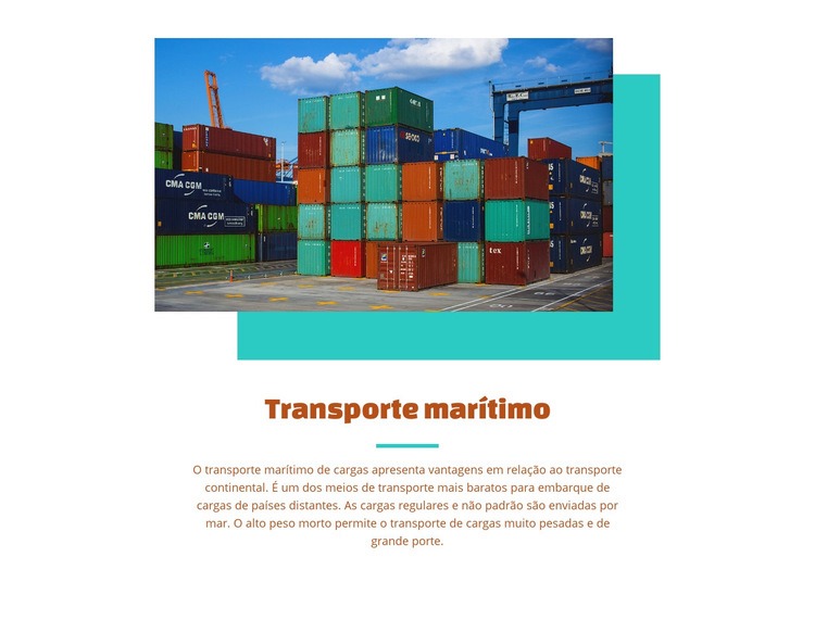 Serviços de transporte marítimo Design do site